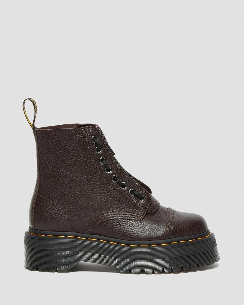 Botas Plataforma Dr Martens Sinclair Milled Nappa Cuero Mujer Vino | MX 525ILH